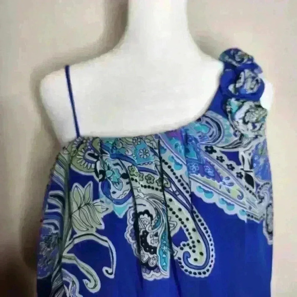 ENFOCUS Studio women's paisley print blue dress size 8 - Picture 4 of 8